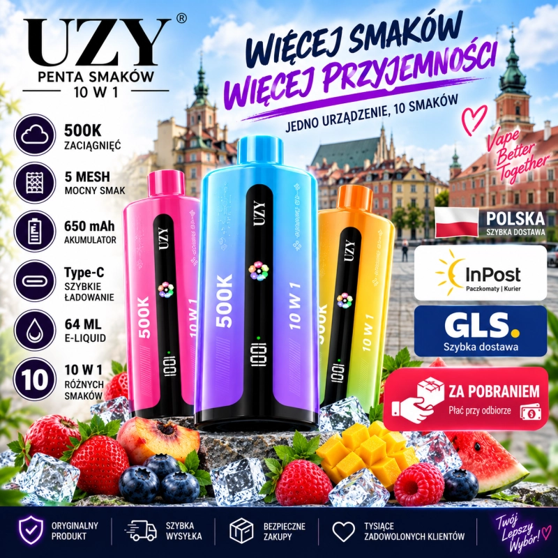 UZY 500K Penta Flavor – 5 pojedynczych smaków i 5 trybów mix