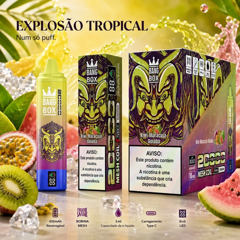 Manga gelada vape tropical doce com sensação refrescante de mentol