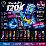 UZY Shisha Hookah King 120 000 zaciągnięć DTL vape crystal USB-C smart LED device premium disposable vape Polska