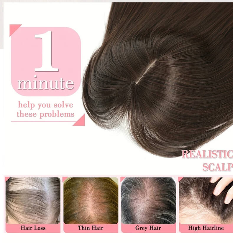 Flawless Long-Layered Hair Topper for Women - Natural Volume, Ultra-Thin Base, Instant Chic, Youthful Look