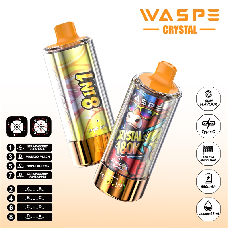 WASPE Vape– 8 smaków w jednym, łatwe przełączanie(180 000 zaciągnięć)