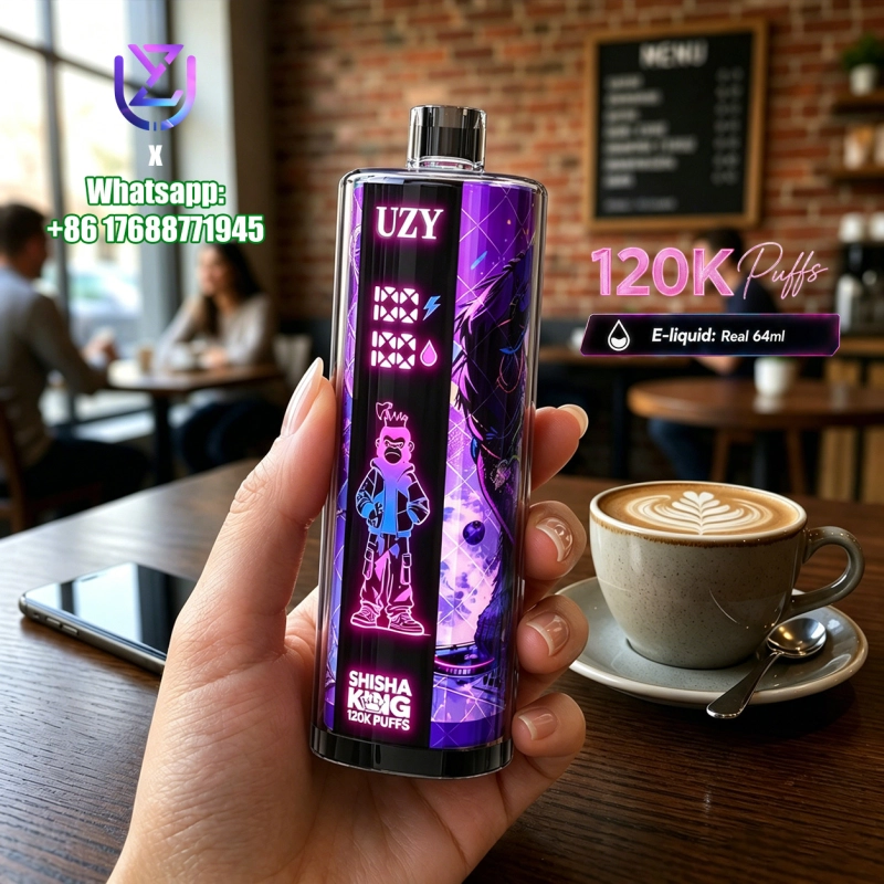 UZY SHISHA HOOKAH KING 120000 Crystal Design • Smart Screen • 120K Massive Puffs 8.Grape ice