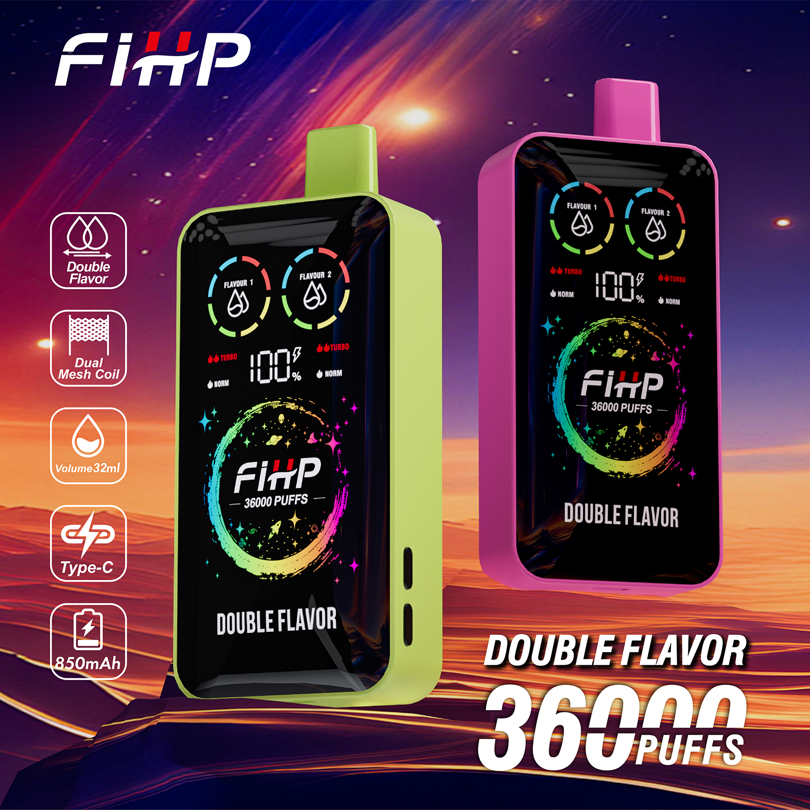 FIHP Vape z podwójnym smakiem (36 000 zaciągnięć)