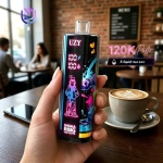 UZY SHISHA HOOKAH KING 120000 Crystal Design • Smart Screen • 120K Massive Puffs 1.Blueberry on ice