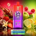 BANGBOX 80.000 puffs vape descartável 3-em-1 recarregável sabor cola de morango com baunilha, maçã verde com framboesa e limão e lima