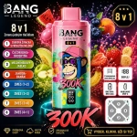 Bang Legend 300K 8v1 príchuť Bubble Gum Mix – žuvačka, vodný melón, melón, jablko a jahoda vape