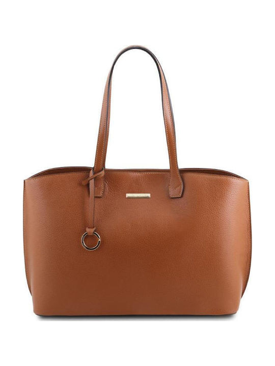 TL Δερμάτινη Γυναικεία Τσάντα Shopper Ώμου Ταμπά