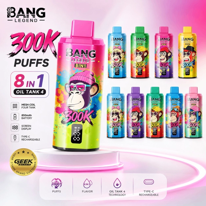Bang Legend 300K 300000 Puffs Disposable Vape, Multicolor Assortment
