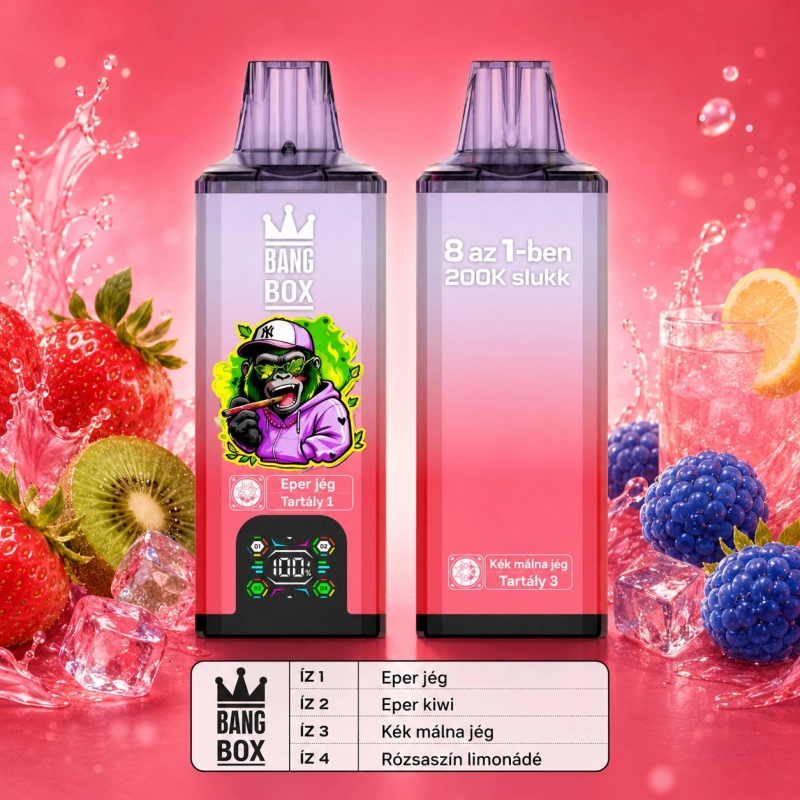 Bang Box 8 az 1-ben 200000 slukkos eldobható vape, vegyes gyümölcs ízek