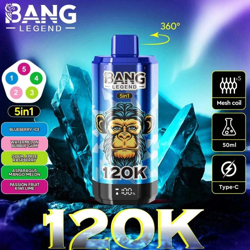 Bang Legend 120K – The Ultimate 5-in-1 Disposable Vape _ 120,000 Puffs _ Adjustable 5 Flavors (5)