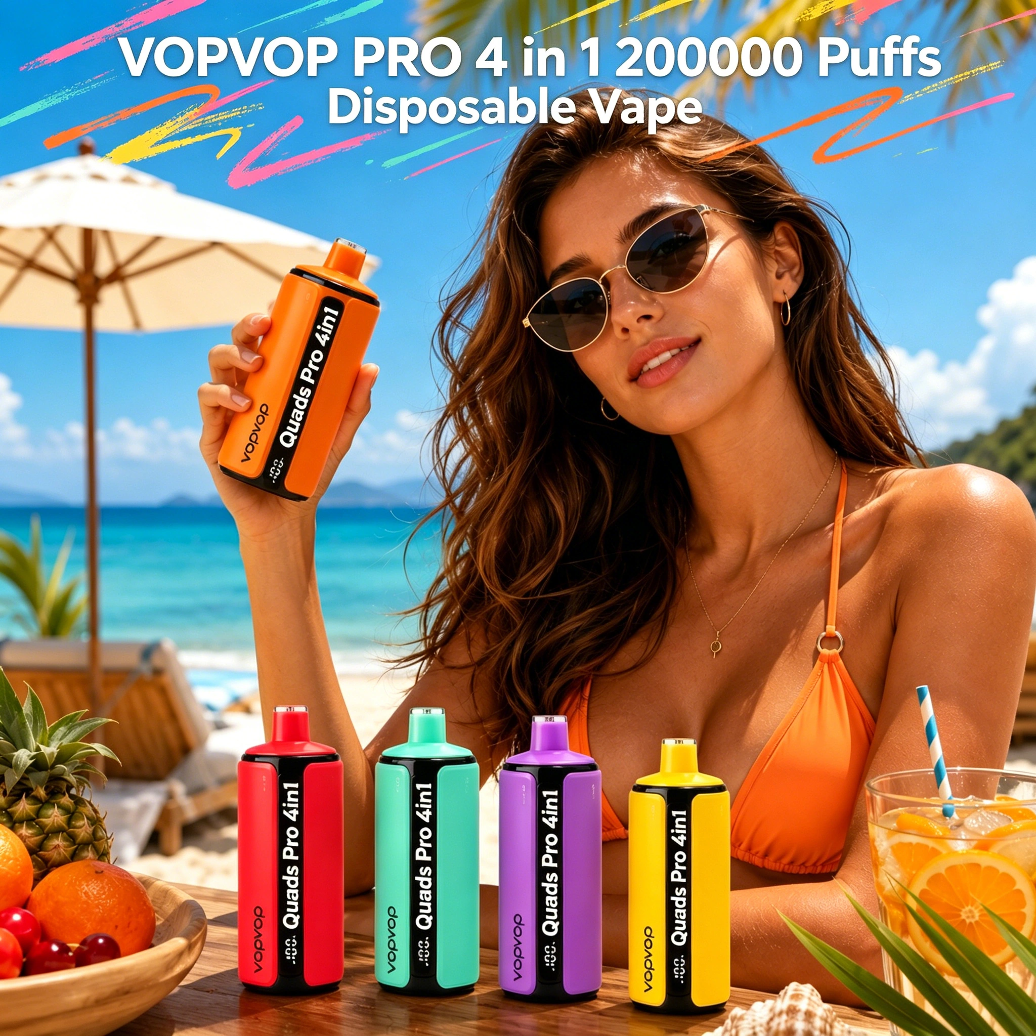 VOPVOP PRO 4 in 1 Taste 200000 Puffs 200K Disposable Vape