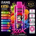 Bang Legend 300K 8 em 1 com Maçã, Pera, Morango, Manga, Melancia e Mirtilo Gelado