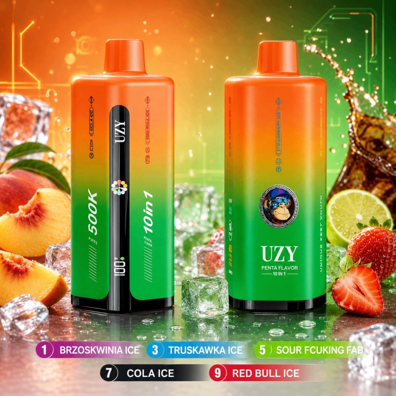 UZY Penta Flavor 10 in 1 500000 buchów Jednorazowy e-papieros, Owocowe smaki lodowe