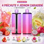 Bang Box 4 v 1 – kombinácia príchutí Jahoda-vodný melón, Ružová limonáda, Trojitý vodný melón, Ľadový čierny drak