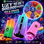 UZY 10 IN 1 500,000 Puffs Disposable Vape, Multi-Flavor Gradient Colors