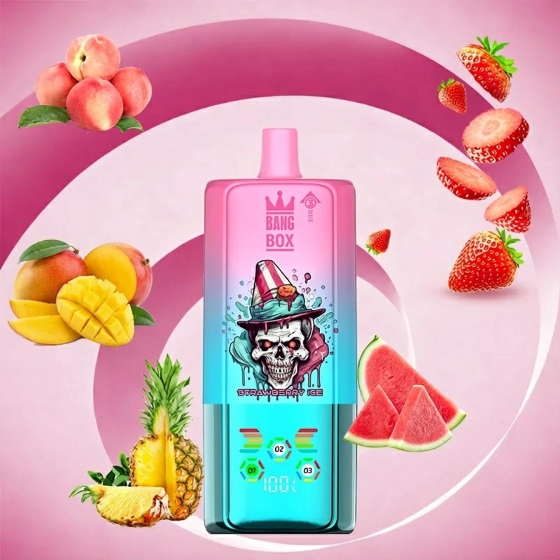 Epres jégkrém, epres görögdinnye, ananász, mangó és őszibarack ízek BANGBOX 80.000 Puffs eldobható vape-ben