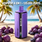 VopVop Quads 4 em 1 120000 Puffs Vape Descartável, Roxo Sabor Frutas