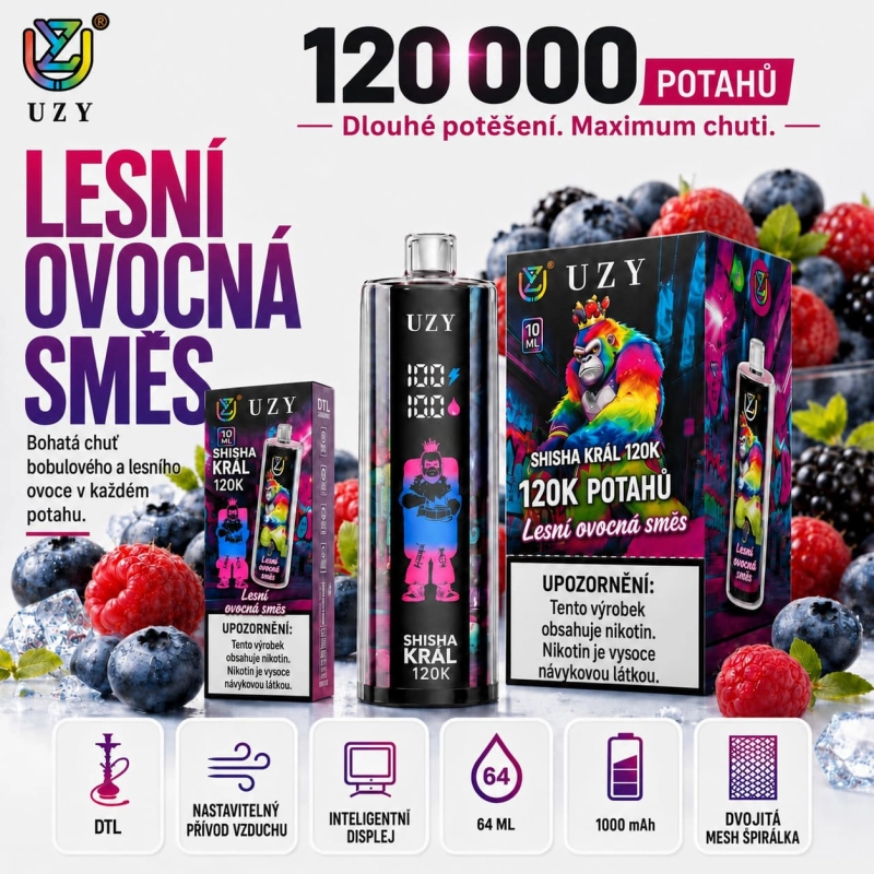 UZY Shisha Hookah King 120K Double Apple vape příchuť dvojité jablko