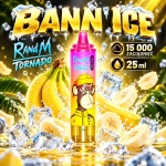 RandM Tornado 15000 o smaku Banan Ice – 25 ml, USB-C