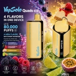 VapSolo Quads 80K 4 in 1 vape Blueberry Blackcurrant Blackberry Raspberry Cheesecake Lime Passion Fruit flavors