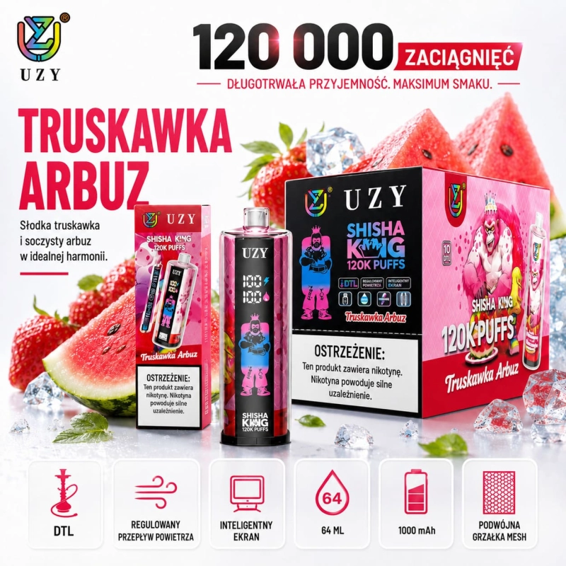 Kiwi-Marakuja-Guawa UZY 120K exotic fruit vape 120k puffs disposable