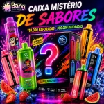 Caixa surpresa Bangbox-Vapor com dispositivos variados e sabores escolhidos conforme o stock disponível