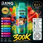 Bang Legend 300K 8 v 1 – vodní meloun s pitayou, jablko s hruškou, marakuja s kiwi a limetkou, borůvka s broskví