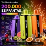 VopVop Quads Pro 200000 szippantásos eldobható vape, vegyes gyümölcs és kóla ízek