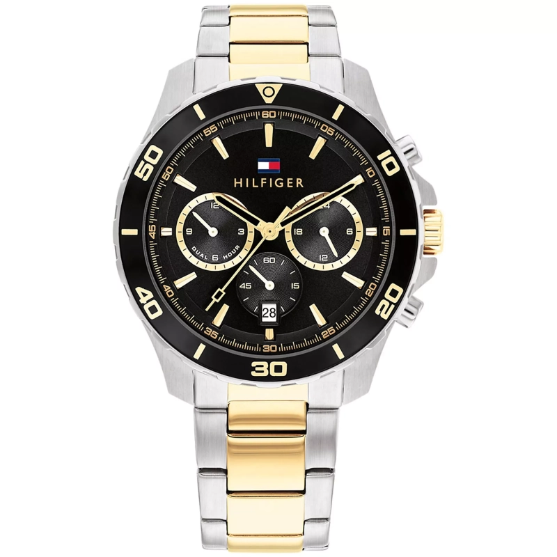 Tommy Hilfiger Reloj cronógrafo con pulsera de acero plateado para hombre