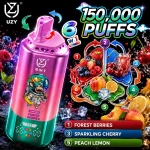 UZY 150K Puffs Wild Berries Sparkling Cherry Peach Lemon flavor vape