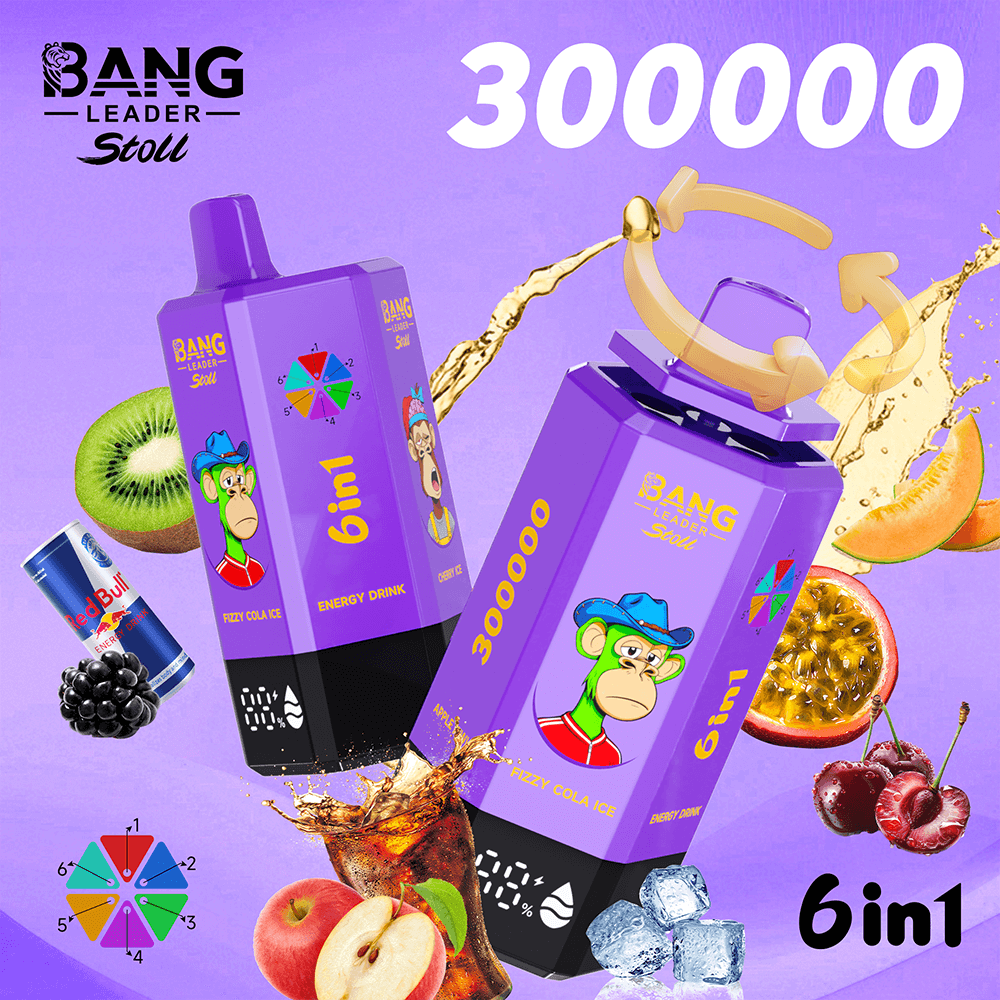 Bang Leader Stoll VAPE 300K 6.Aloe Lychee Ice & Pink Lemone & Glacier Ice & Pine Needle Mint & Black Currant Ice & Watermelon Lemon_2