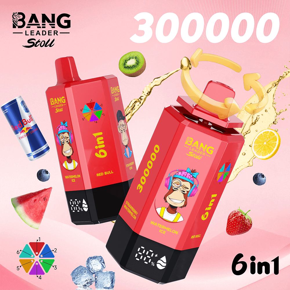 Bang Leader Stoll VAPE 300K 1.Watermelon Ice & Red Bull & Strawberry Kiwi & Blueberry Ice & Lemon Lime & Strawberry Watermelon