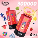 Bang Leader Stoll 300000 Puffs 6 in 1 Disposable Vape 0% 2% 3% 5% Nicotines 12Flavors Ultra Long Performance Smart Screen FDVape Factory Wholesale