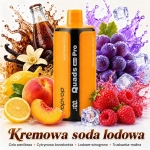 VopVop Quads Pro 200000 – K9 Kremowe lody sodowe, 4 smaki: waniliowa cola, cytrynowa brzoskwinia, lodowe winogrono i truskawka-malina