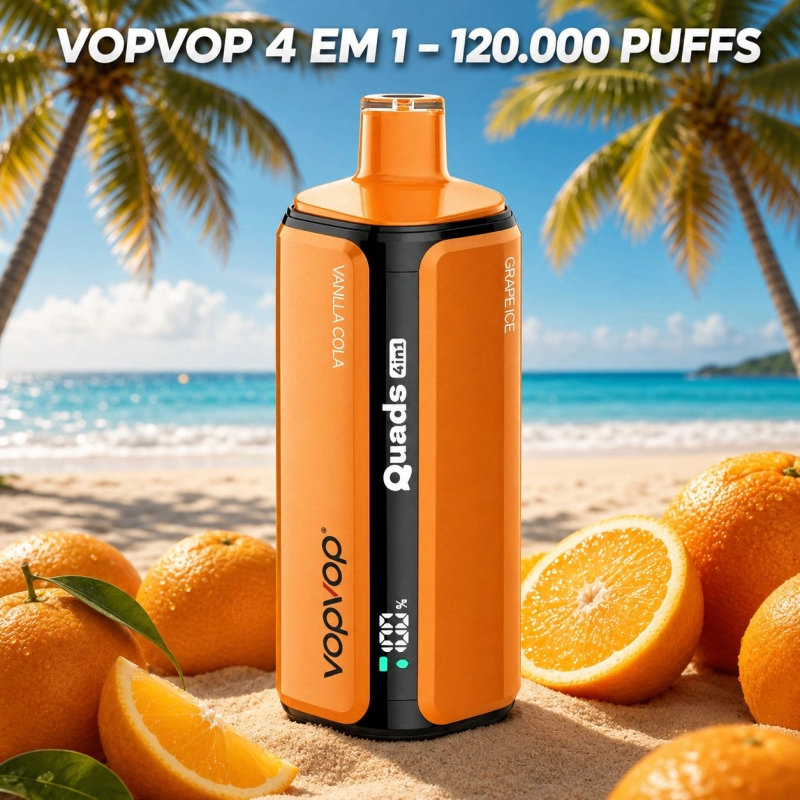VopVop Quads 4 em 1 120.000 Puffs Vape Descartável, Laranja