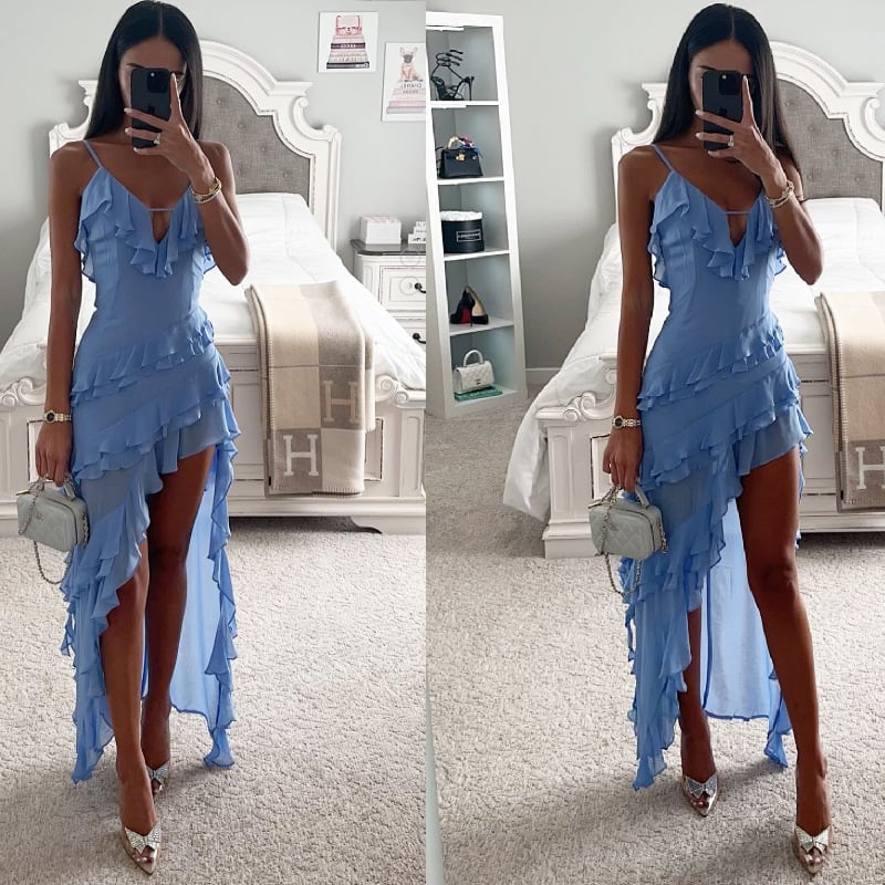 2024 vestido liso sexy com decote haltere