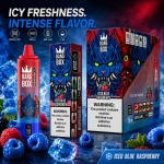 Bang Box 20000 Puffs rechargeable vape in Blue Raspberry Ice flavor with blue raspberry and ice imagery