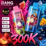 Bang Legend 300K 300000 Puffs Cigarro Eletrônico Descartável, Sabores de Frutas e Ecrã Digital