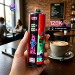 UZY SHISHA HOOKAH KING 120000 Crystal Design • Smart Screen • 120K Massive Puffs 1.Blueberry on ice