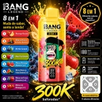 Bang Legend 300K 8 em 1 com Morango, Banana, Melancia, Mirtilo Gelado e Maçã Fuji Gelada