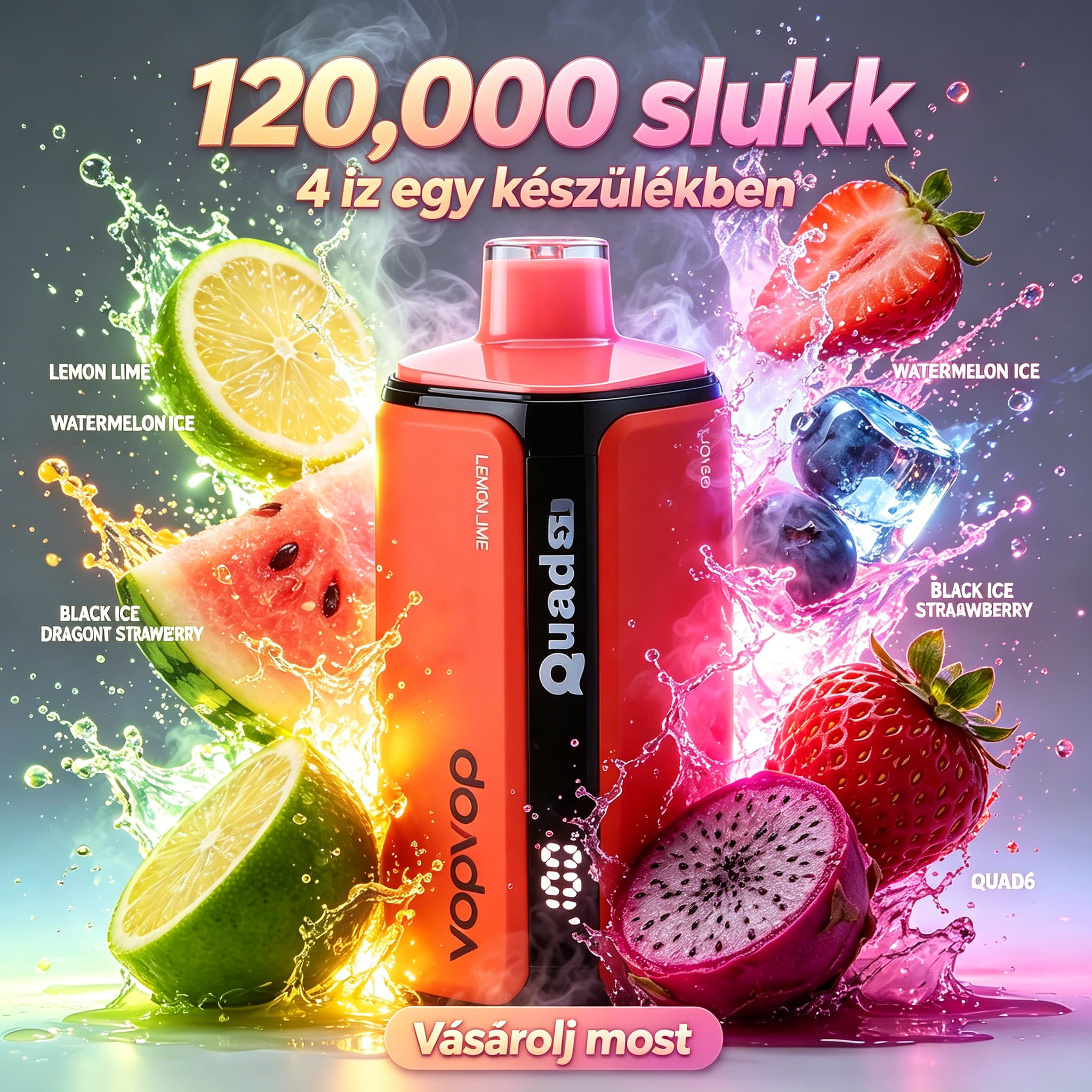120k 4in110.LEMON LIME & WATERMELON ICE & BLACK ICE DRAGONFRUIT STRAWBERRY & LOVE66