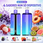 Vape descartável Bang Box 160000 puffs Portugal 4 sabores Uva gelada, Líchia gelada, Pêssego mirtilo, Kiwi maracujá