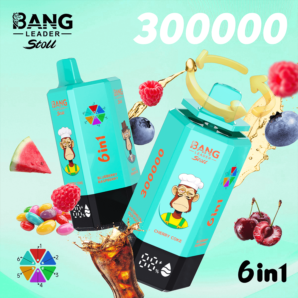 Bang Leader Stoll VAPE 300K 3.Pineapple Coconut & Blue Razz & Mixed Berries & Mango Peach & Blueberry Raspberry & Strawberry Vanilla Coke_2