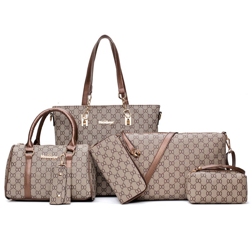 🔥Oferta exclusiva de juego de bolsas promocionales de 6 piezas. Bolso de piel para mujer