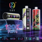 Packaging of UZY Shisha King 120K Disposable Vape, Strawberry Kiwi