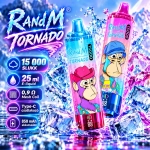 RandM Tornado 15000 fő termékkép – akár 15 000 slukk, 25 ml, Type-C újratölthető, 12 ízben