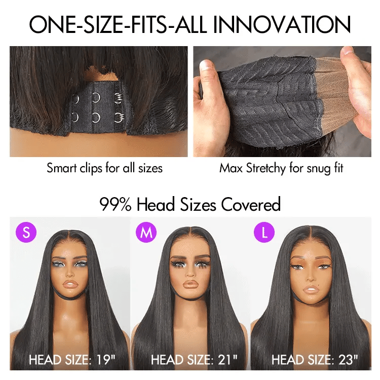LUVME™ Natural Layered Thin Straight/Volucent Wavy Wig