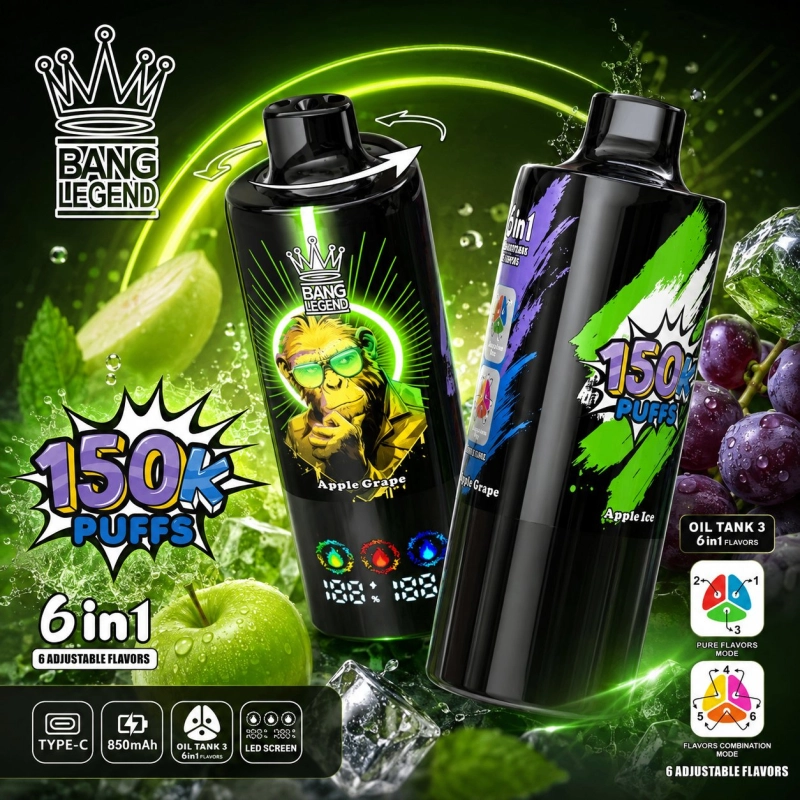 Bang Legend 6in1 150000 Puffs Disposable Vape, Apple Grape
