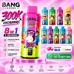 Bang Legend 300K 8w1 – kolorowe e-papierosy z grafiką owocową i prezentacją wariantów urządzenia