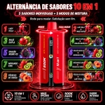 UZY Penta Flavor 500K com Lady Killa, duas maçãs, Dragão Negro gelado, morango e kiwi e pêssego de verão gelado.